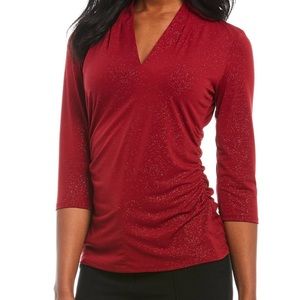 Vince Camino Glitter V-Neck Top